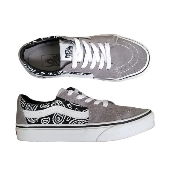 Vans Sk8-Low Paisley Gray Suede Sneakers Womens Size 6 EUC - Picture 3 of 12